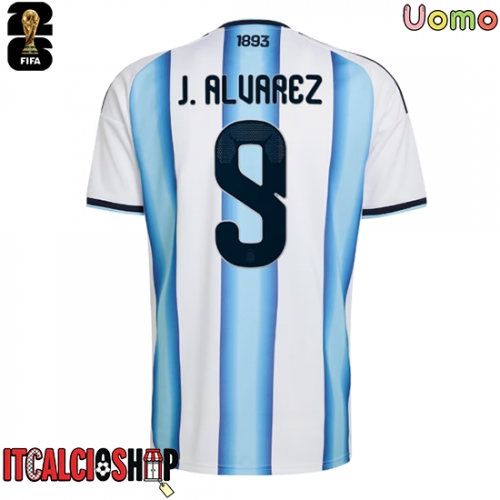 Argentina Julian Alvarez #9 Prima Maglia Mondiali 2026 Manica Corta